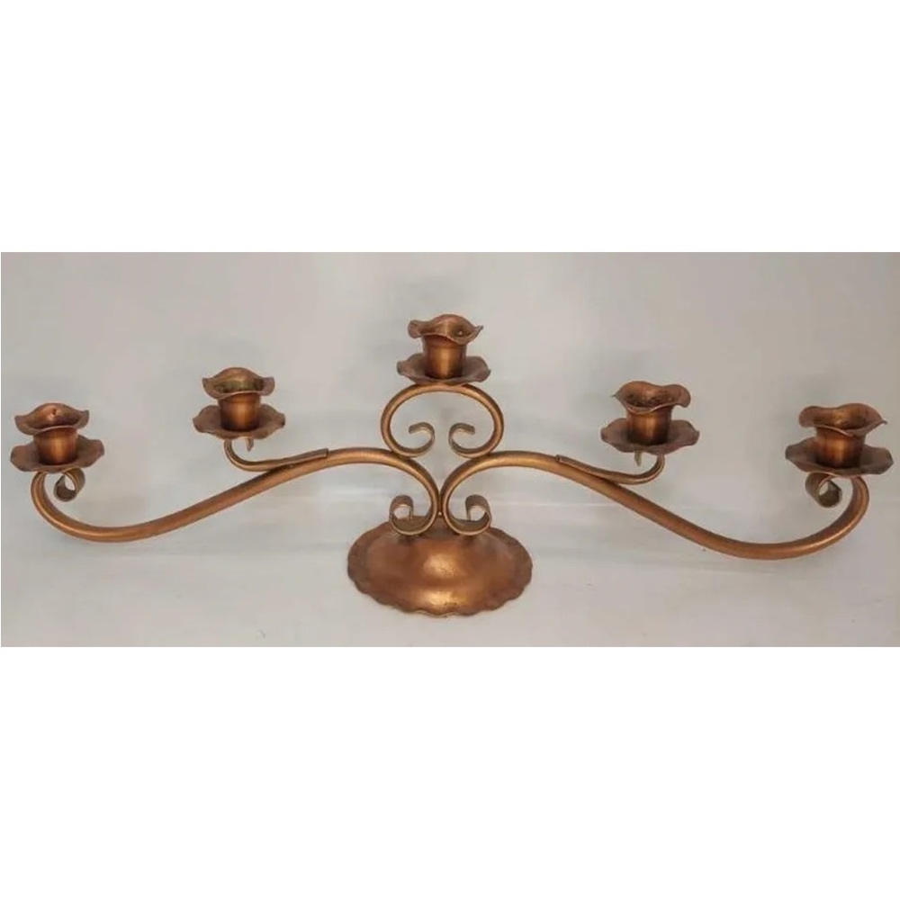Scallop CANDLE HOLDER COPPER 18 BY 6. Georgian style solid copper made in USA